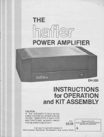 Hafler DH-220 - Owners Manual